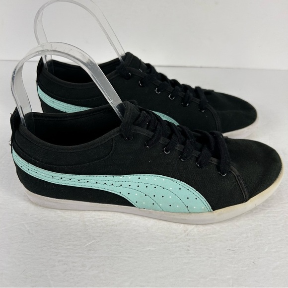 ❤️ Puma Women's Black and Light Blue Sneakers Size 8 - Picture 5 of 9